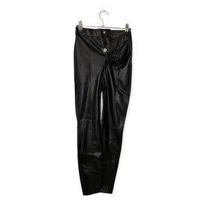 ZARA | Black High Waisted Faux Leather Leggings | Size: XS
